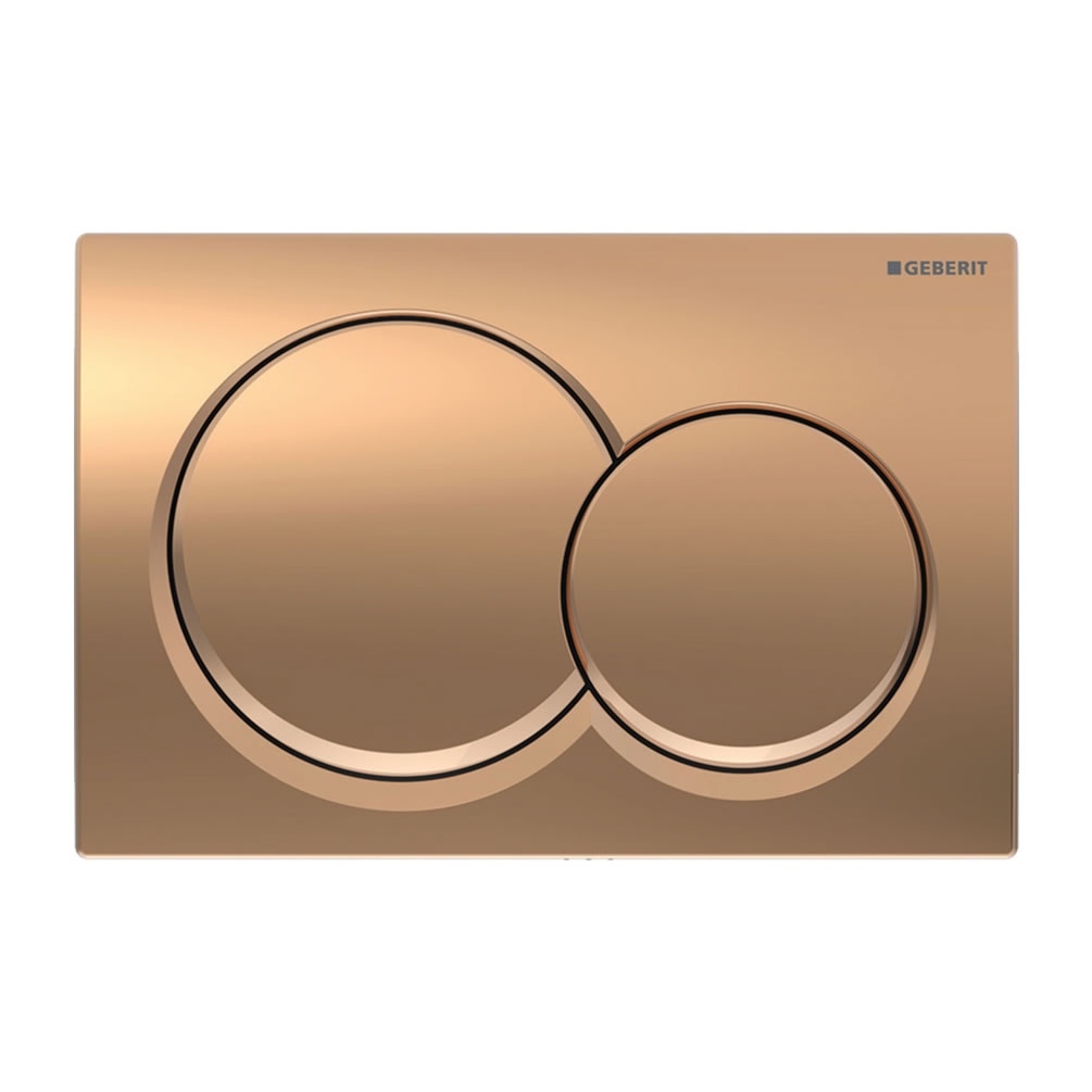 Cutout image of Geberit Alpha01 Round Red Gold Dual Flush Plate